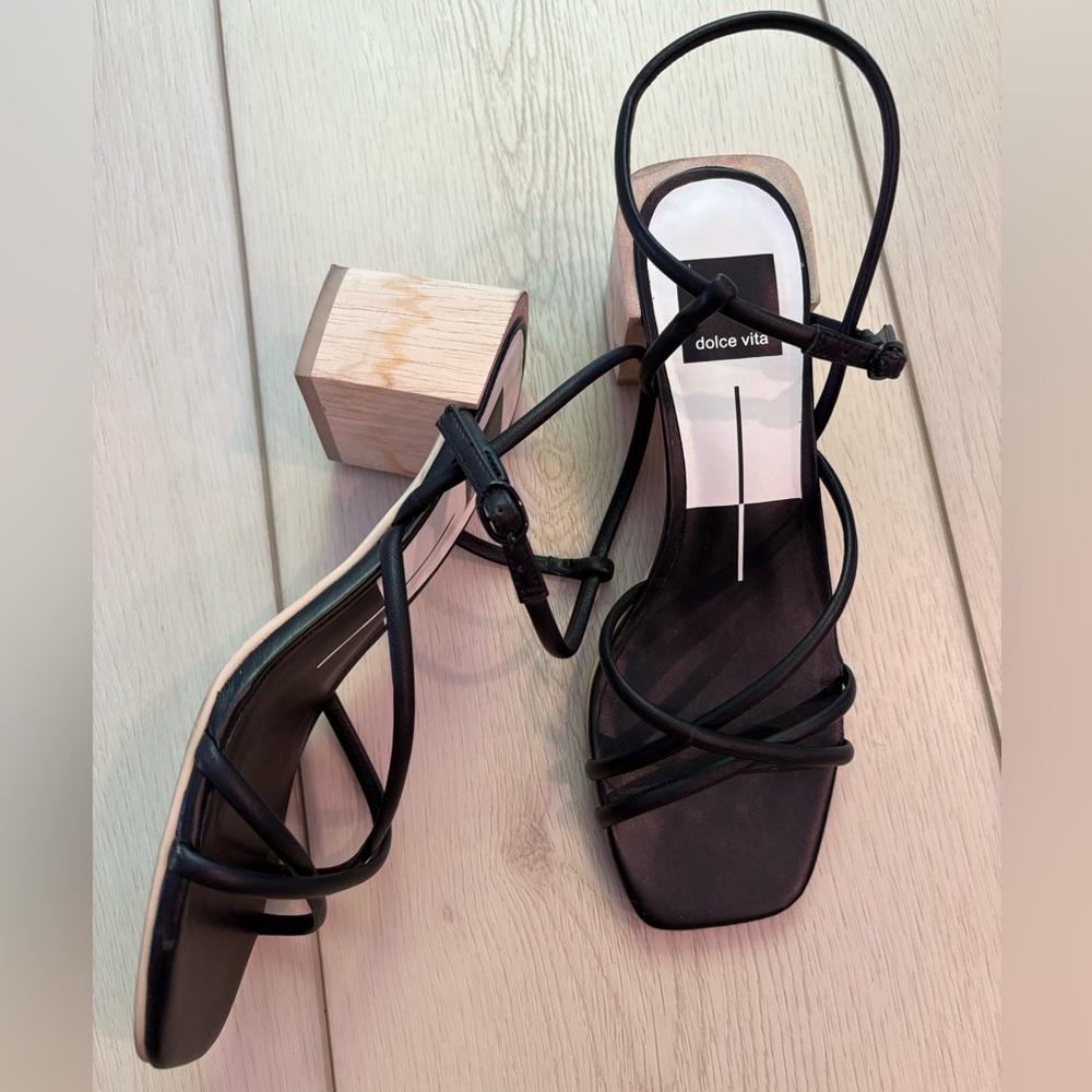 Dolce Vita Black Strappy Block Heels